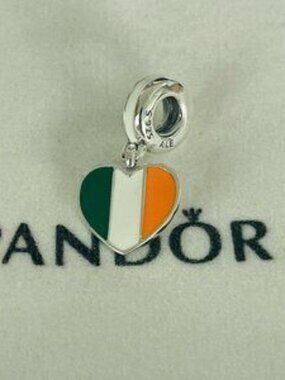 Pandora Ireland Flag Bead Charm Travel Charm | Charm for Bracelet and Necklace